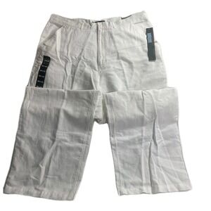 South Pole White Linen Embroidered Pants 38 X 32 Y2K Baggy Streetwear‎ Rare NWT